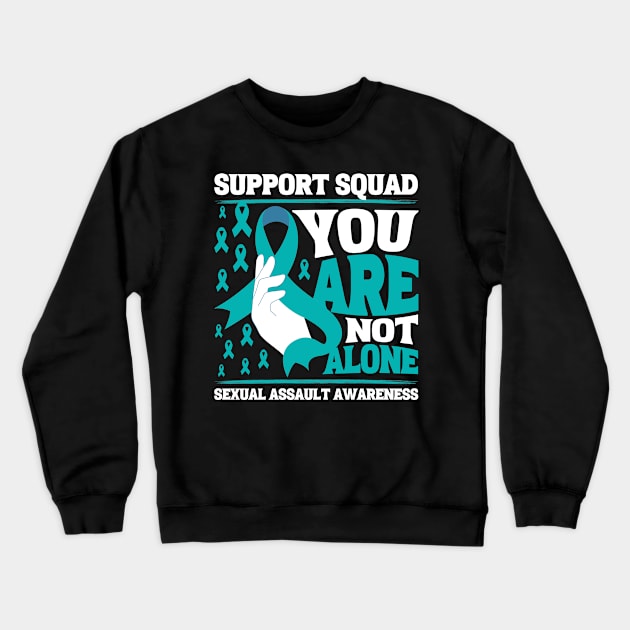 Support Squad You're Not Alone Sexual Assault Awareness Crewneck Sweatshirt by Point Shop